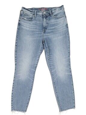 Lucky Brand high-rise ankle skinny jeans Medium wash  frayed raw Hem